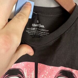 Ghost Face Scream Movie Icon Halloween Black T Shirt Size S